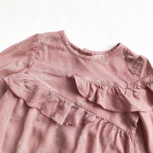 Zara letter print ruffle blouse  EUC 12-18 months - Picture 2 of 5